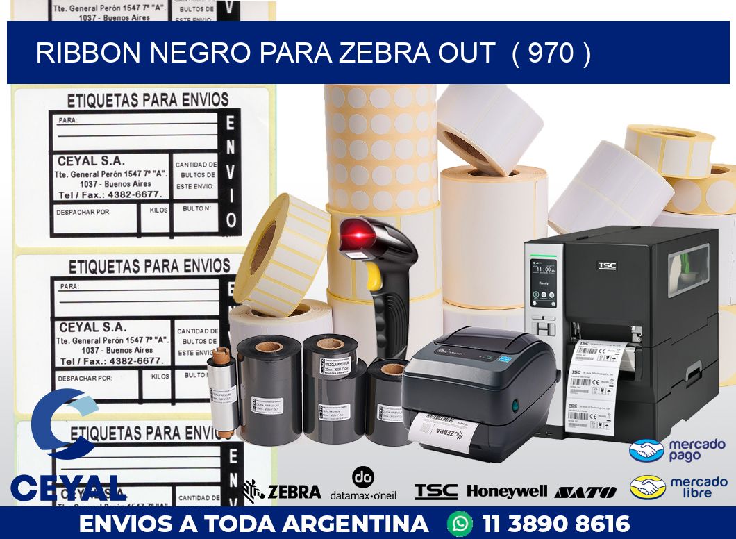 RIBBON NEGRO PARA ZEBRA OUT  ( 970 )