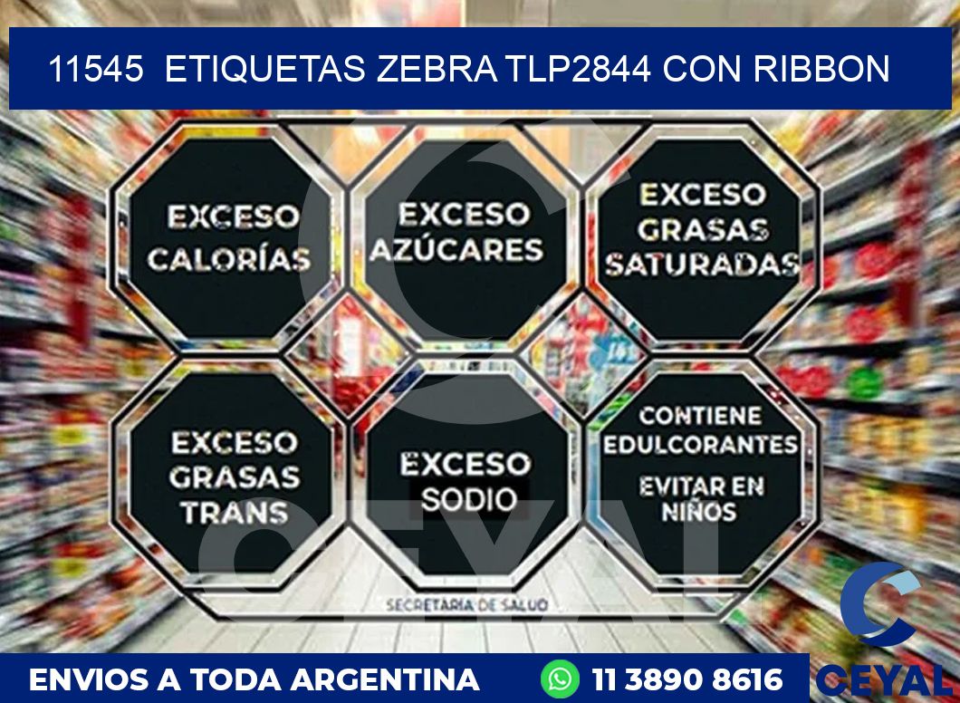 11545  ETIQUETAS ZEBRA TLP2844 CON RIBBON