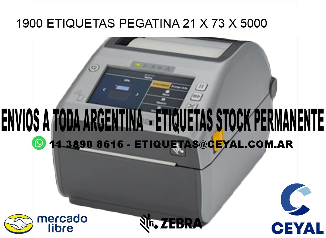 1900 ETIQUETAS PEGATINA 21 x 73 x 5000