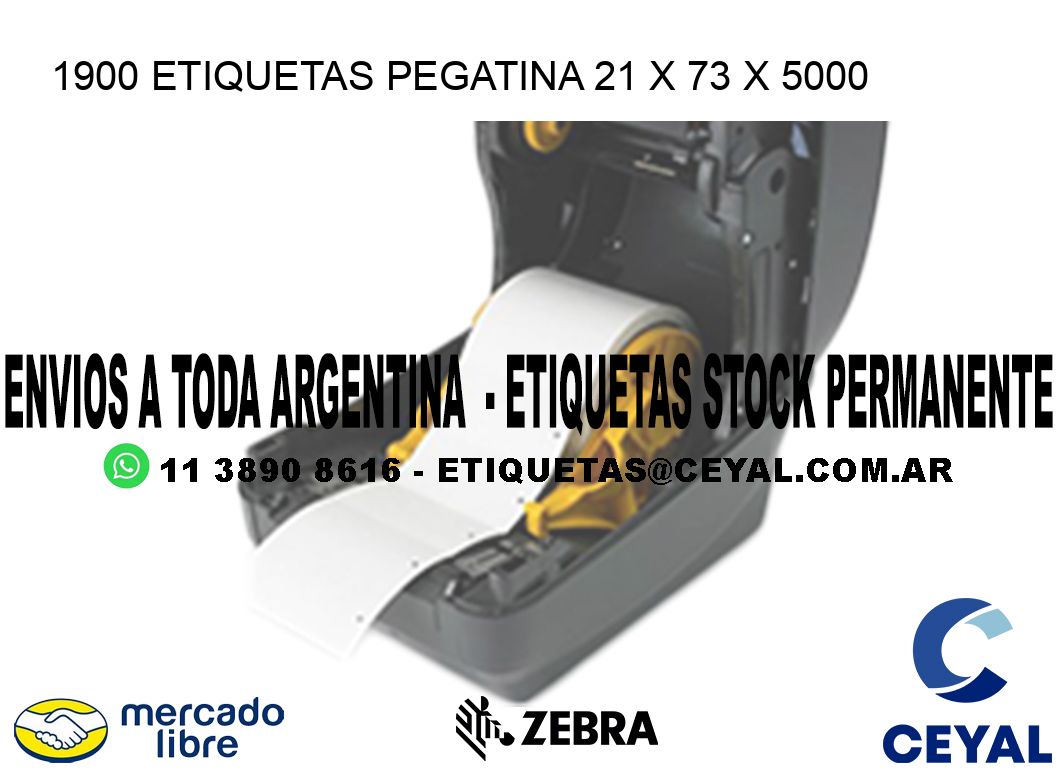 1900 ETIQUETAS PEGATINA 21 x 73 x 5000