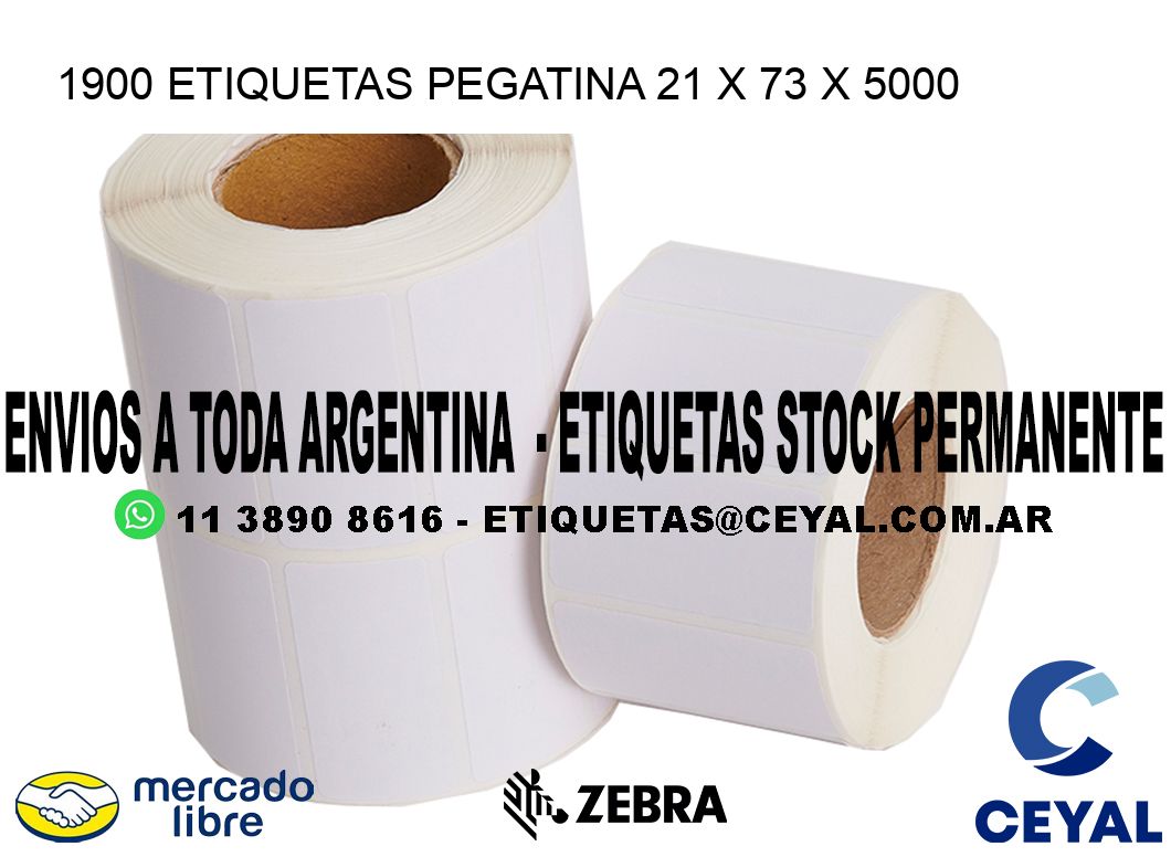 1900 ETIQUETAS PEGATINA 21 x 73 x 5000