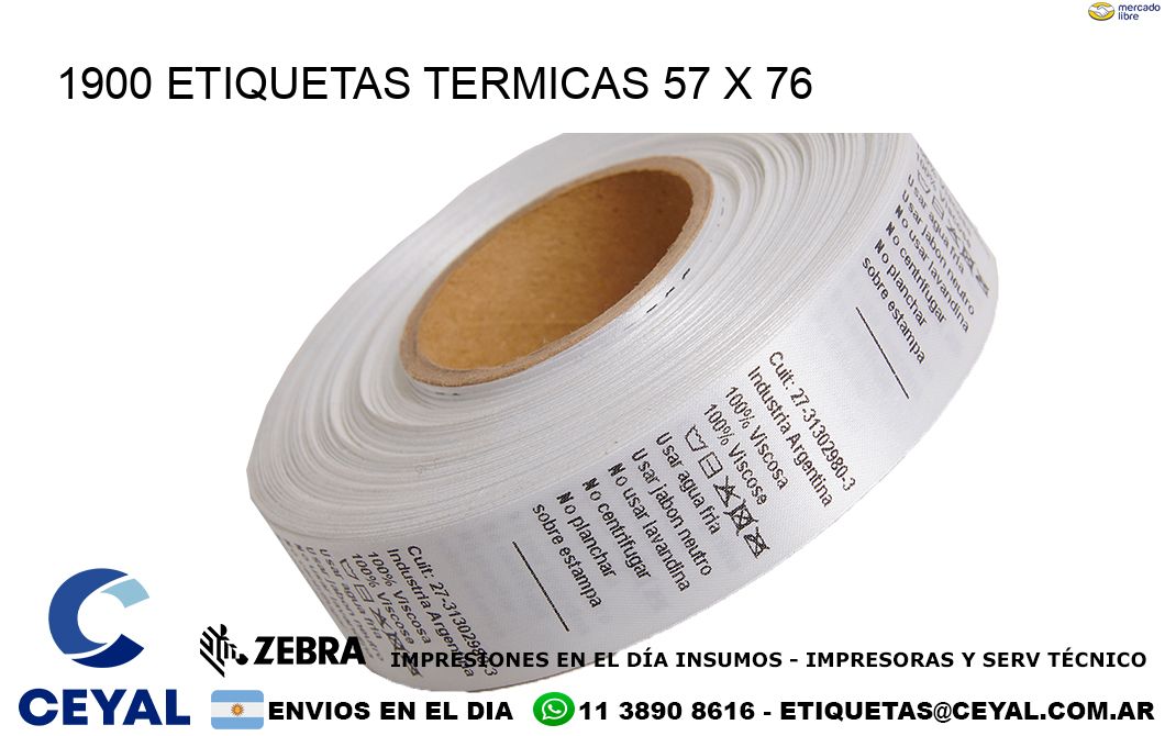 1900 ETIQUETAS TERMICAS 57 x 76