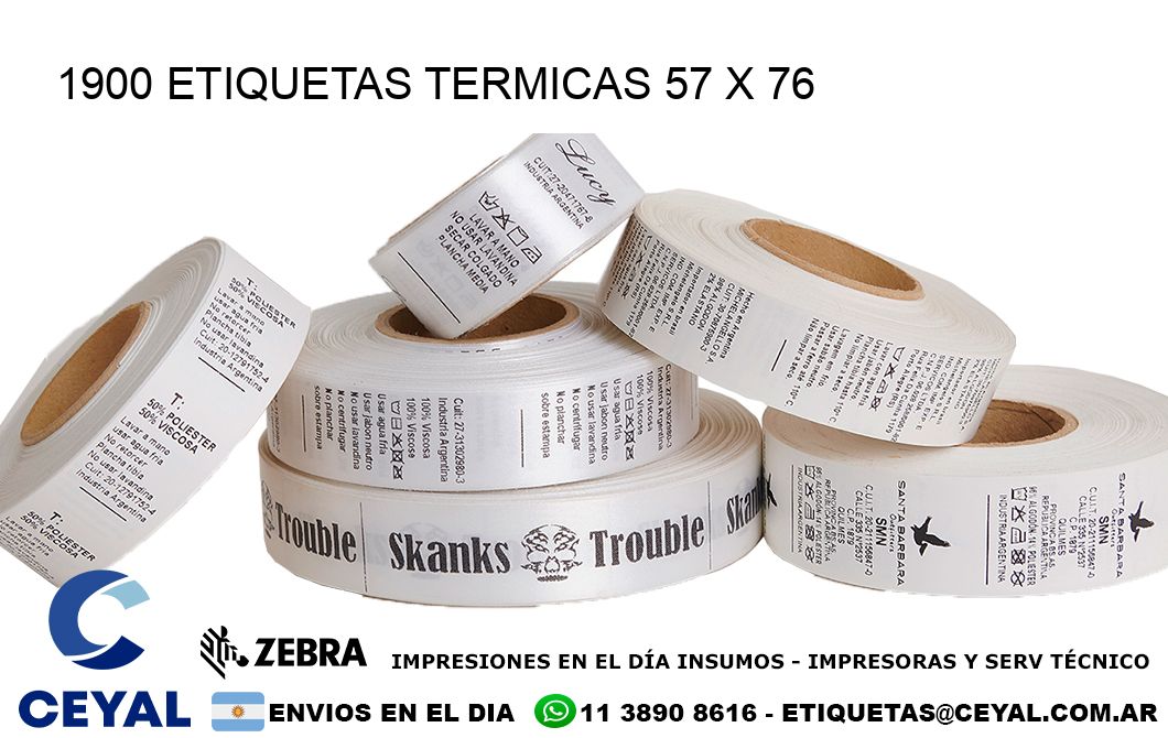 1900 ETIQUETAS TERMICAS 57 x 76