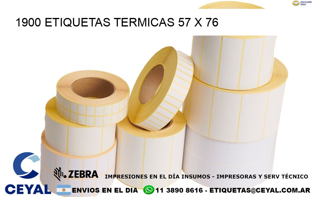 1900 ETIQUETAS TERMICAS 57 x 76