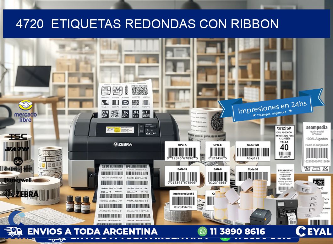 4720  ETIQUETAS REDONDAS CON RIBBON