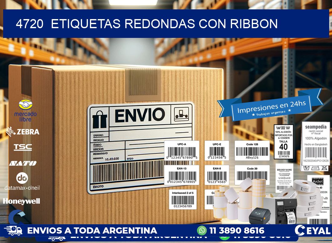 4720  ETIQUETAS REDONDAS CON RIBBON