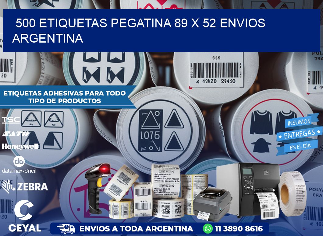 500 ETIQUETAS PEGATINA 89 x 52 ENVIOS ARGENTINA