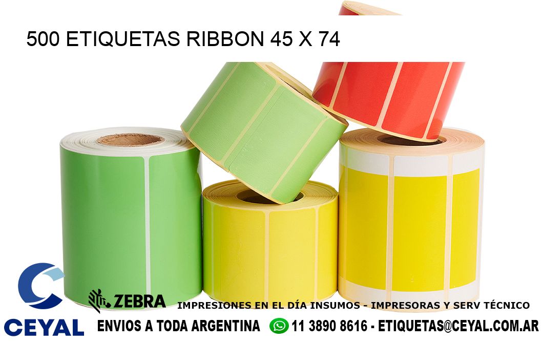 500 ETIQUETAS RIBBON 45 x 74