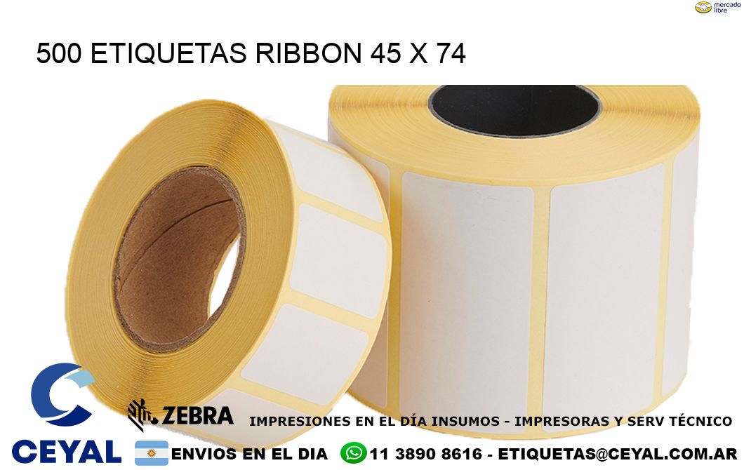 500 ETIQUETAS RIBBON 45 x 74