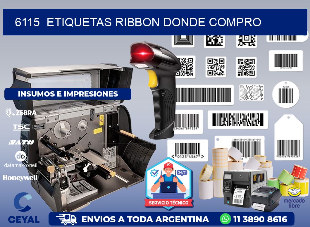 6115  ETIQUETAS RIBBON DONDE COMPRO