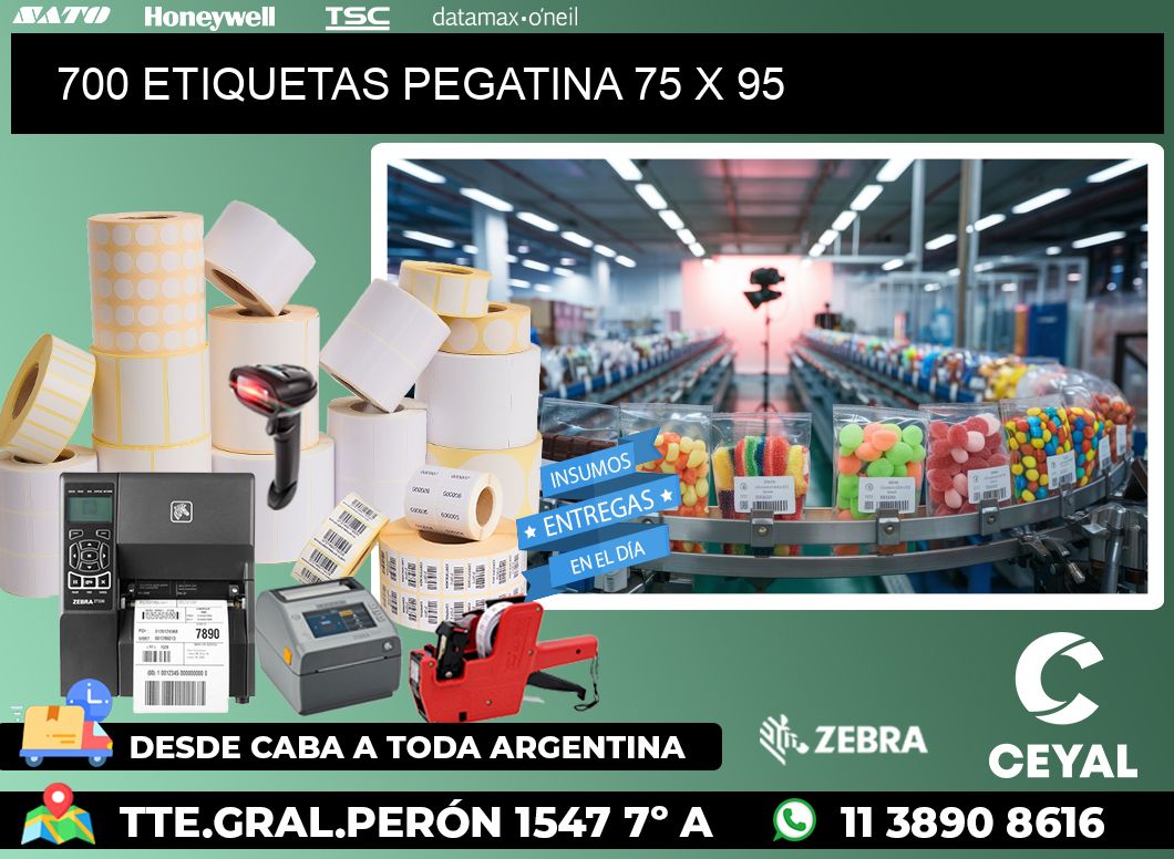 700 ETIQUETAS PEGATINA 75 x 95