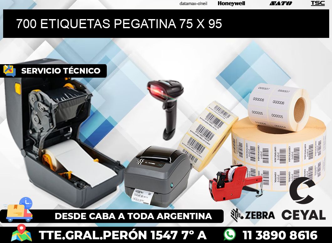 700 ETIQUETAS PEGATINA 75 x 95