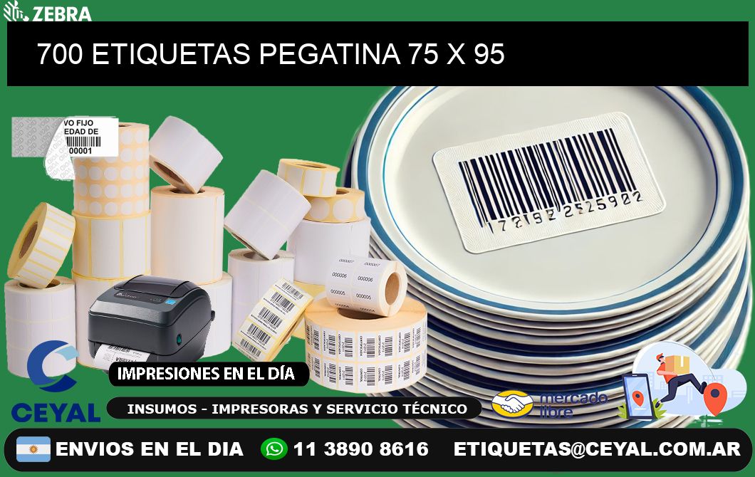 700 ETIQUETAS PEGATINA 75 x 95