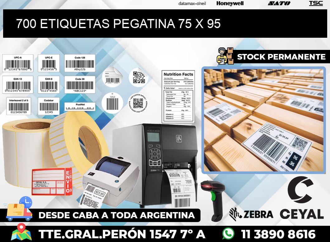 700 ETIQUETAS PEGATINA 75 x 95