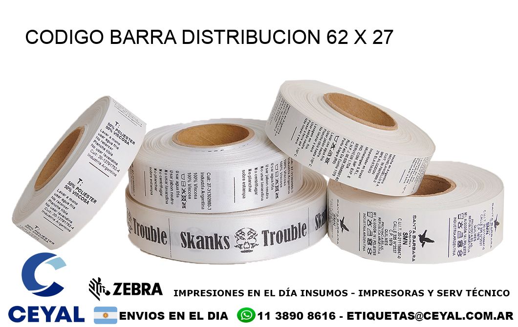 CODIGO BARRA DISTRIBUCION 62 x 27