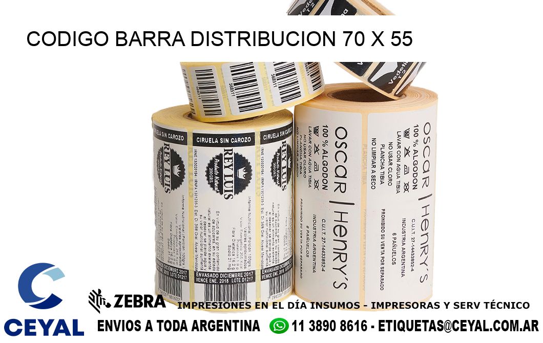 CODIGO BARRA DISTRIBUCION 70 x 55