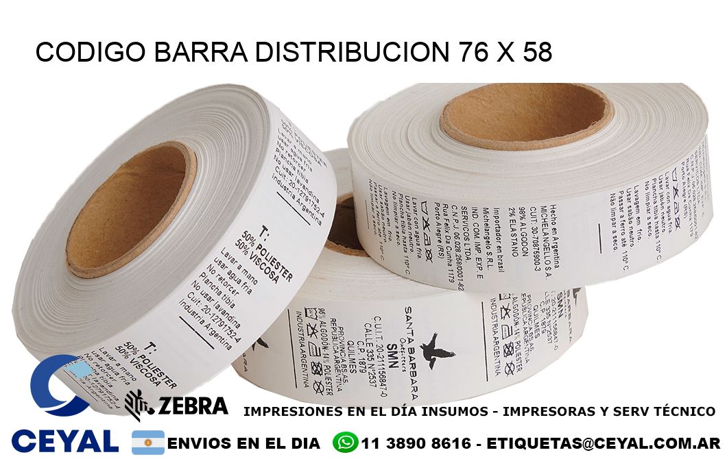 CODIGO BARRA DISTRIBUCION 76 x 58