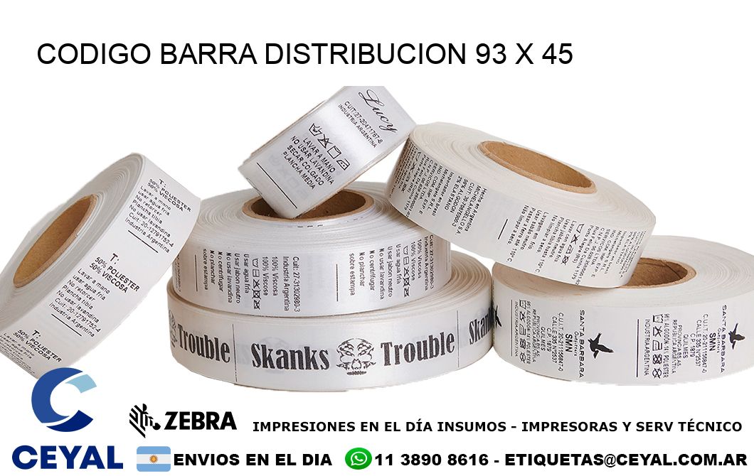 CODIGO BARRA DISTRIBUCION 93 x 45