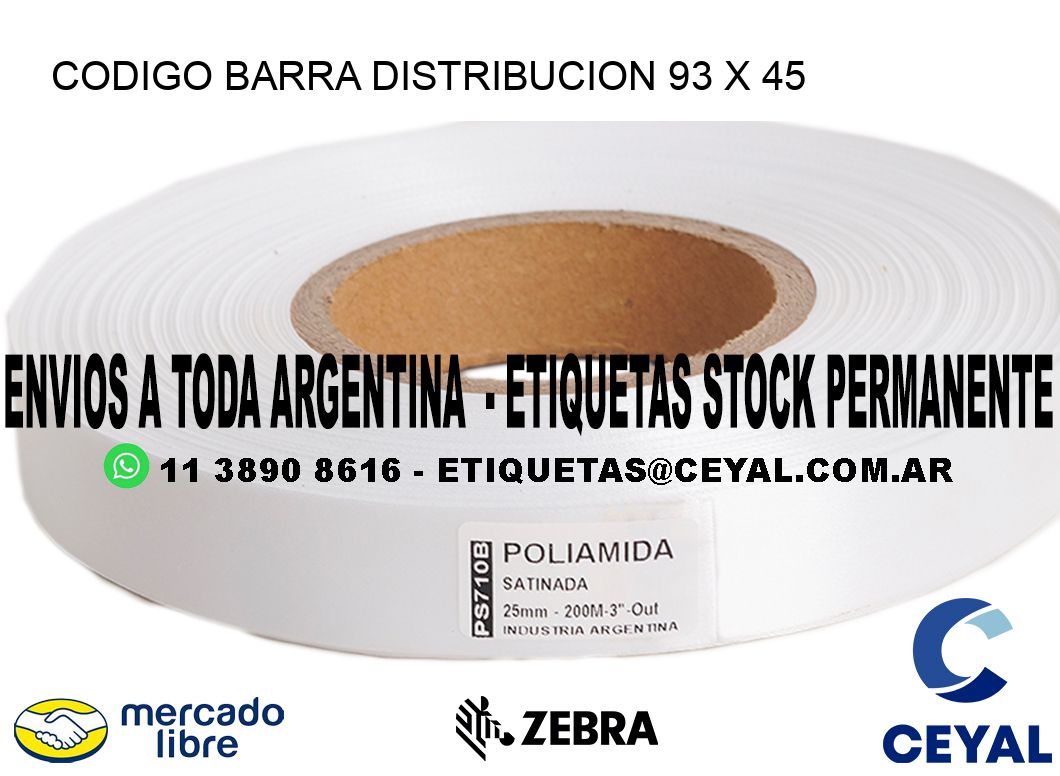 CODIGO BARRA DISTRIBUCION 93 x 45