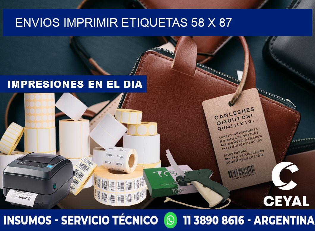 ENVIOS IMPRIMIR ETIQUETAS 58 x 87