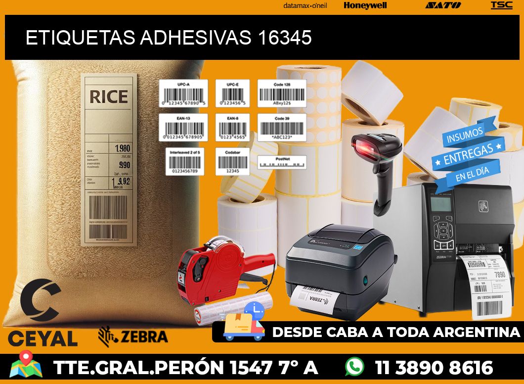 ETIQUETAS ADHESIVAS 16345