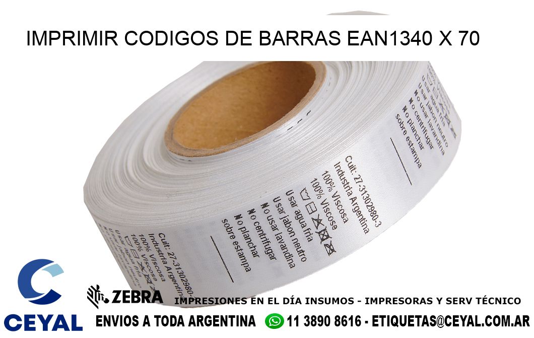 IMPRIMIR CODIGOS DE BARRAS EAN1340 x 70