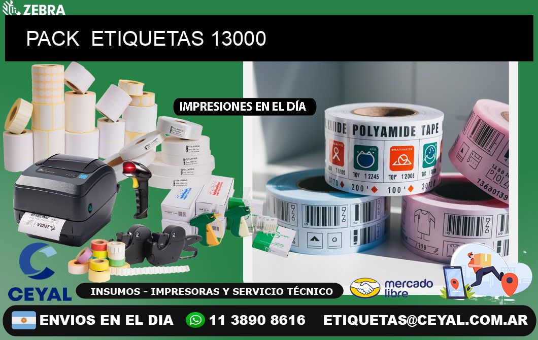 PACK  ETIQUETAS 13000