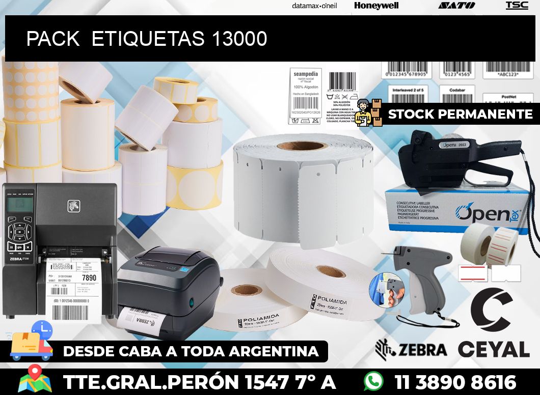 PACK  ETIQUETAS 13000