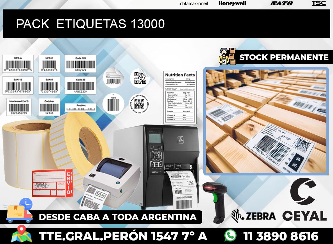 PACK  ETIQUETAS 13000