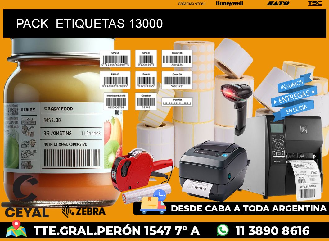 PACK  ETIQUETAS 13000