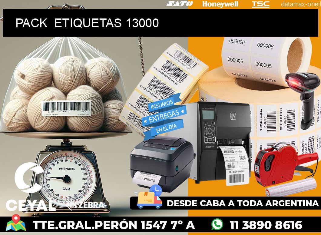 PACK  ETIQUETAS 13000