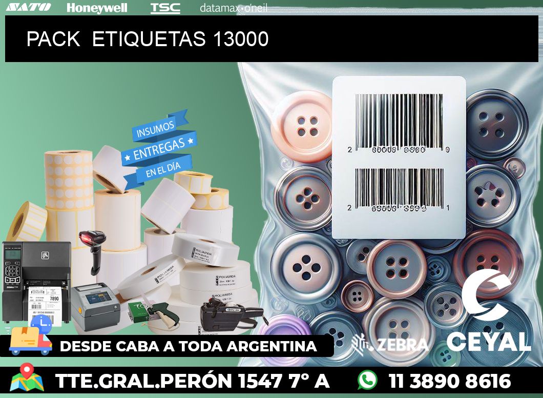 PACK  ETIQUETAS 13000