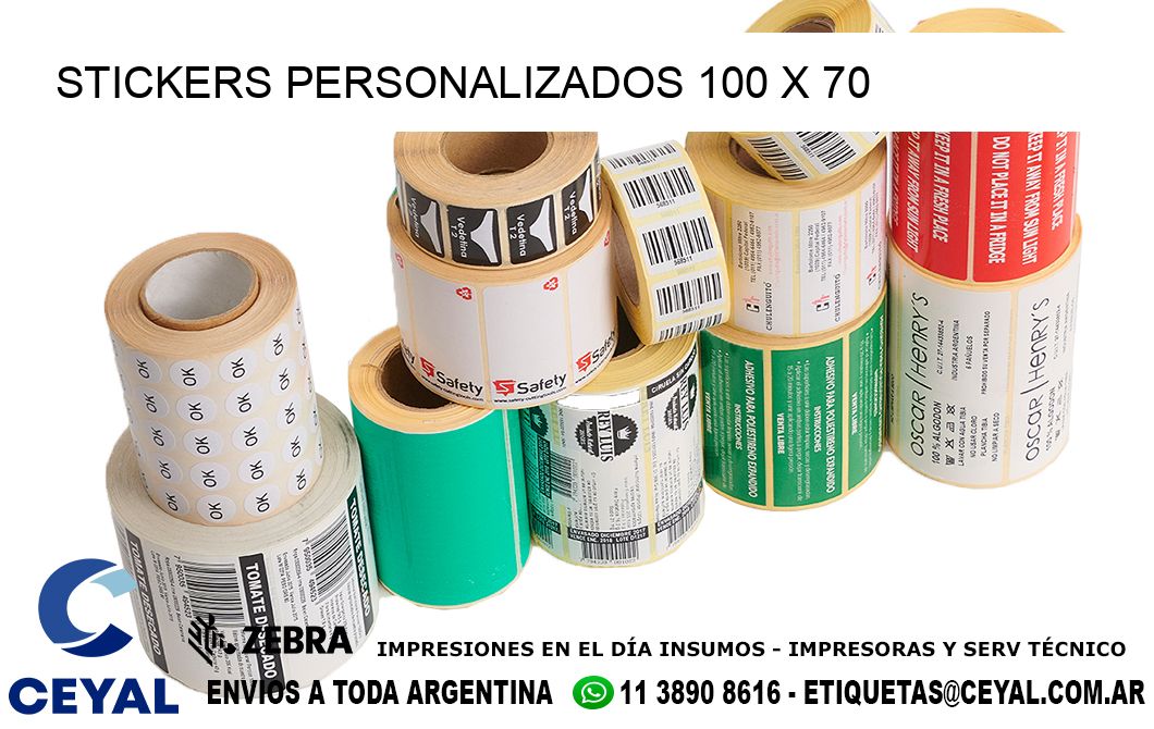 STICKERS PERSONALIZADOS 100 x 70