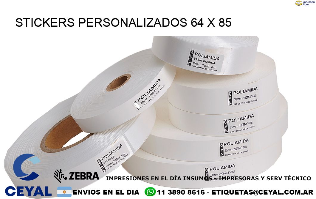 STICKERS PERSONALIZADOS 64 x 85