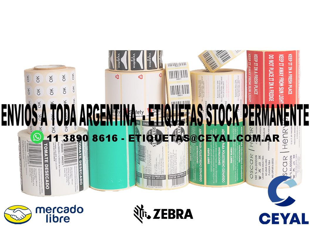 35 ETIQUETAS PAPEL TERMICO 83 x 60 X50000 UNIDADES