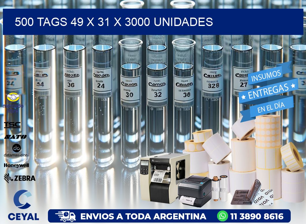 500 TAGS 49 x 31 X 3000 UNIDADES