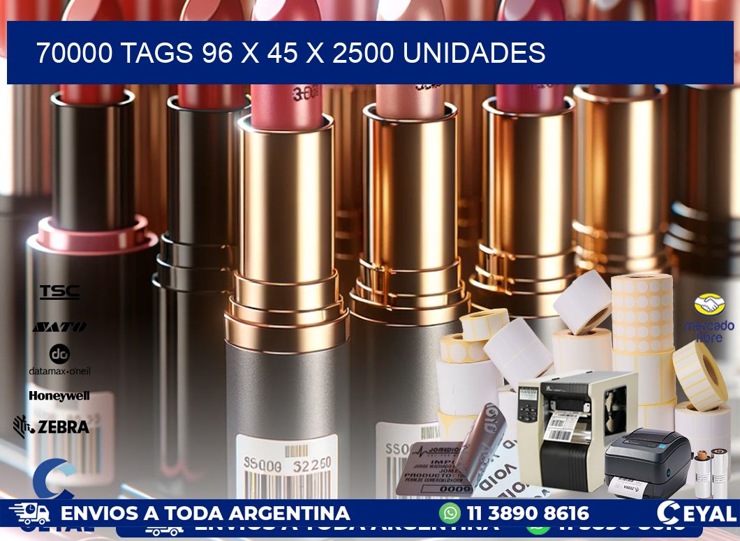 70000 TAGS 96 x 45 X 2500 UNIDADES