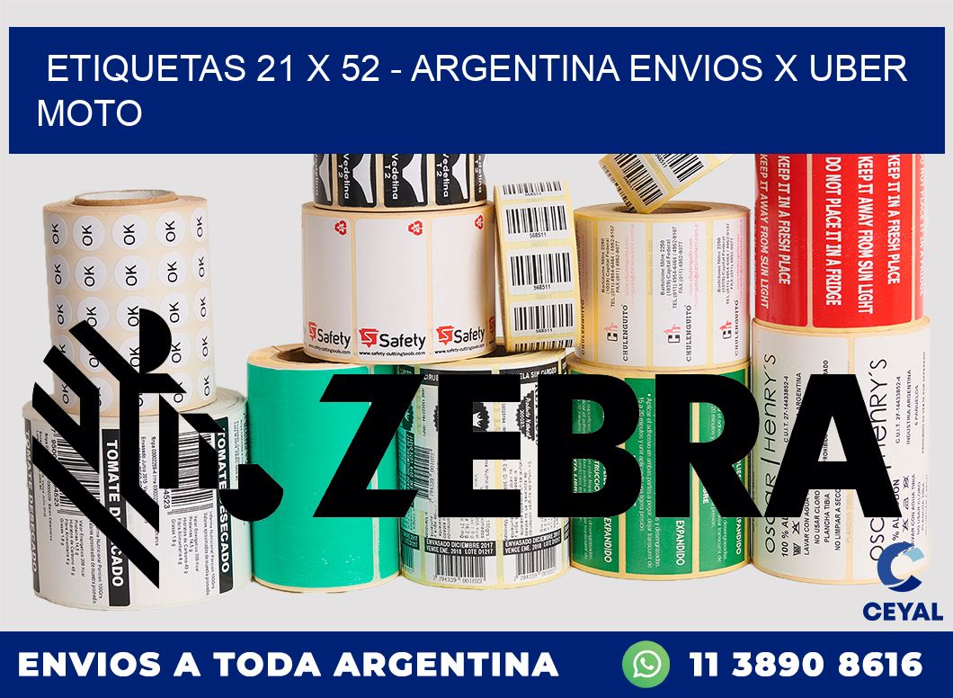 ETIQUETAS 21 x 52 – ARGENTINA ENVIOS X UBER MOTO