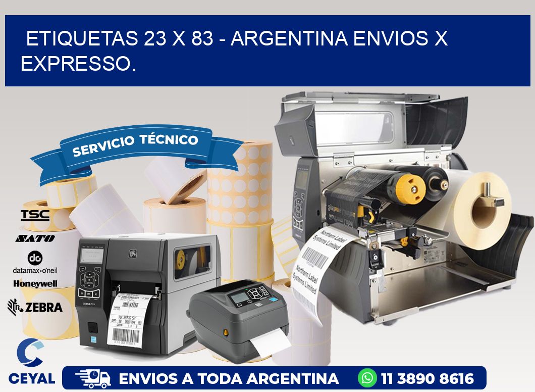 ETIQUETAS 23 x 83 - ARGENTINA ENVIOS X EXPRESSO.