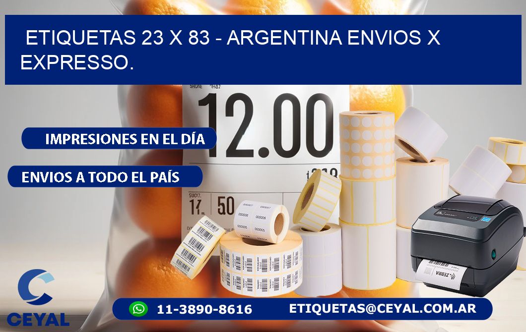 ETIQUETAS 23 x 83 - ARGENTINA ENVIOS X EXPRESSO.