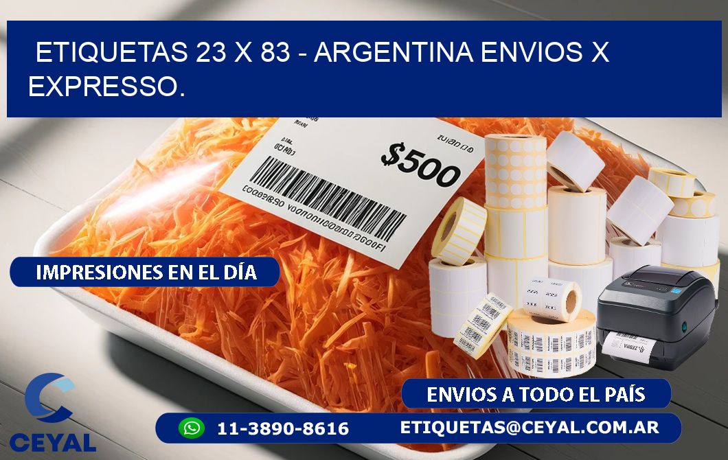 ETIQUETAS 23 x 83 - ARGENTINA ENVIOS X EXPRESSO.