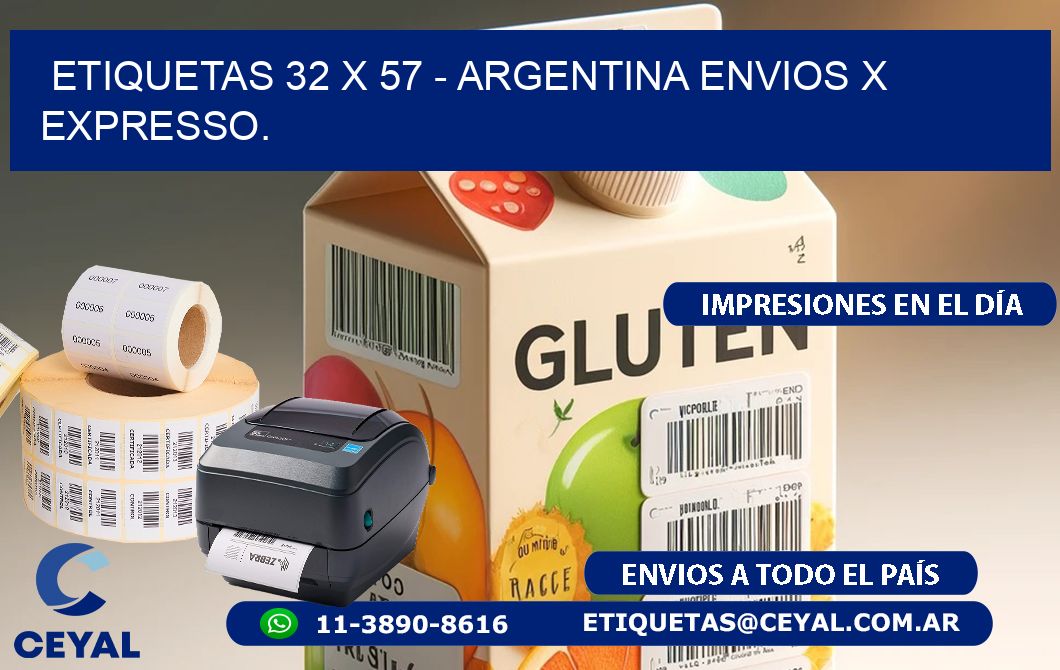 ETIQUETAS 32 x 57 - ARGENTINA ENVIOS X EXPRESSO.