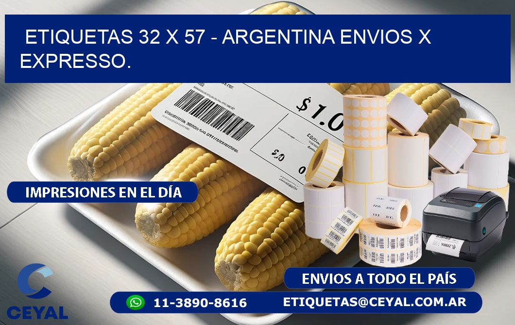 ETIQUETAS 32 x 57 - ARGENTINA ENVIOS X EXPRESSO.