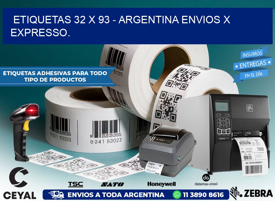 ETIQUETAS 32 x 93 – ARGENTINA ENVIOS X EXPRESSO.