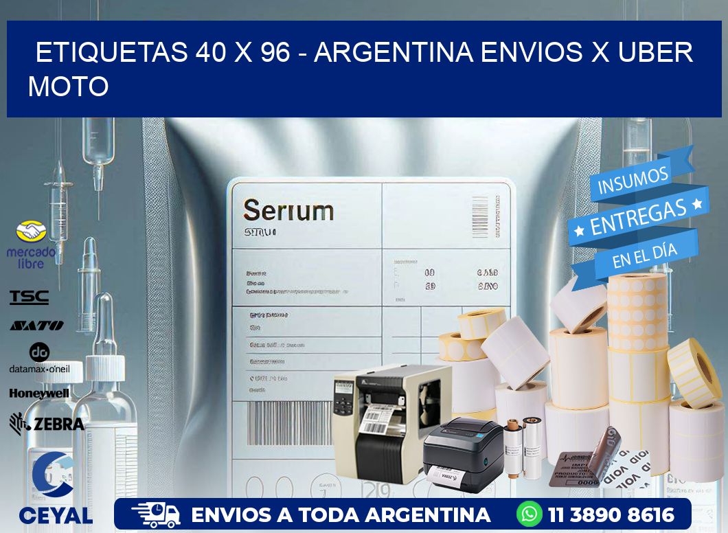 ETIQUETAS 40 x 96 – ARGENTINA ENVIOS X UBER MOTO