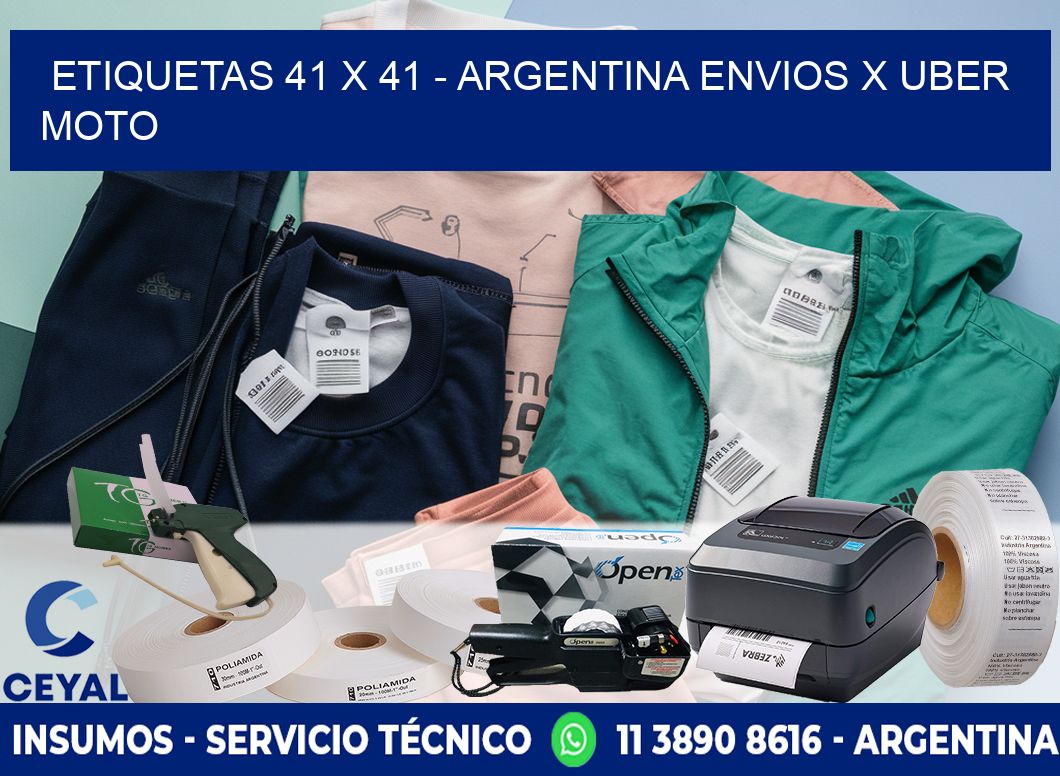 ETIQUETAS 41 x 41 - ARGENTINA ENVIOS X UBER MOTO