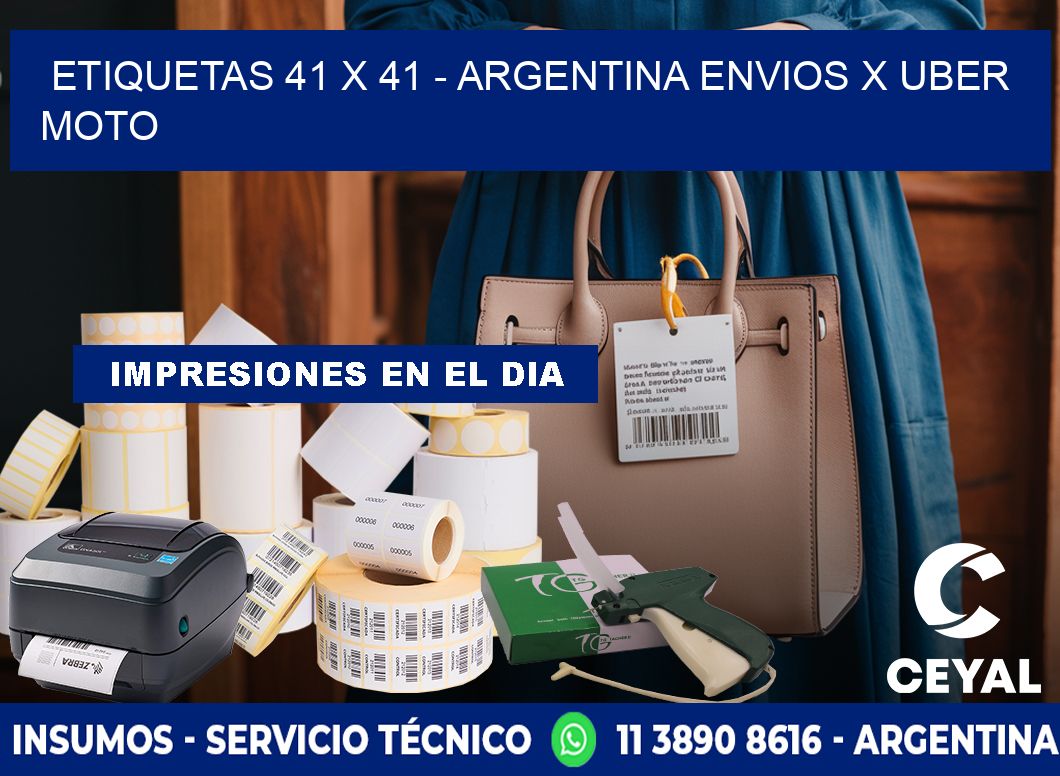 ETIQUETAS 41 x 41 - ARGENTINA ENVIOS X UBER MOTO