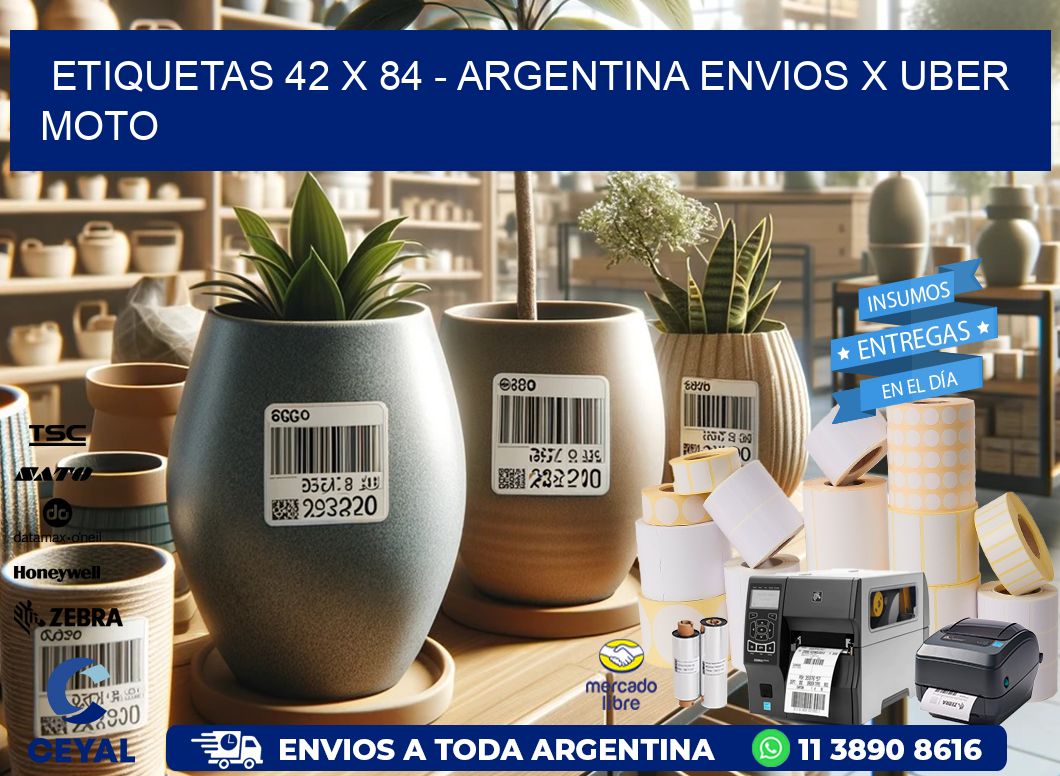 ETIQUETAS 42 x 84 - ARGENTINA ENVIOS X UBER MOTO