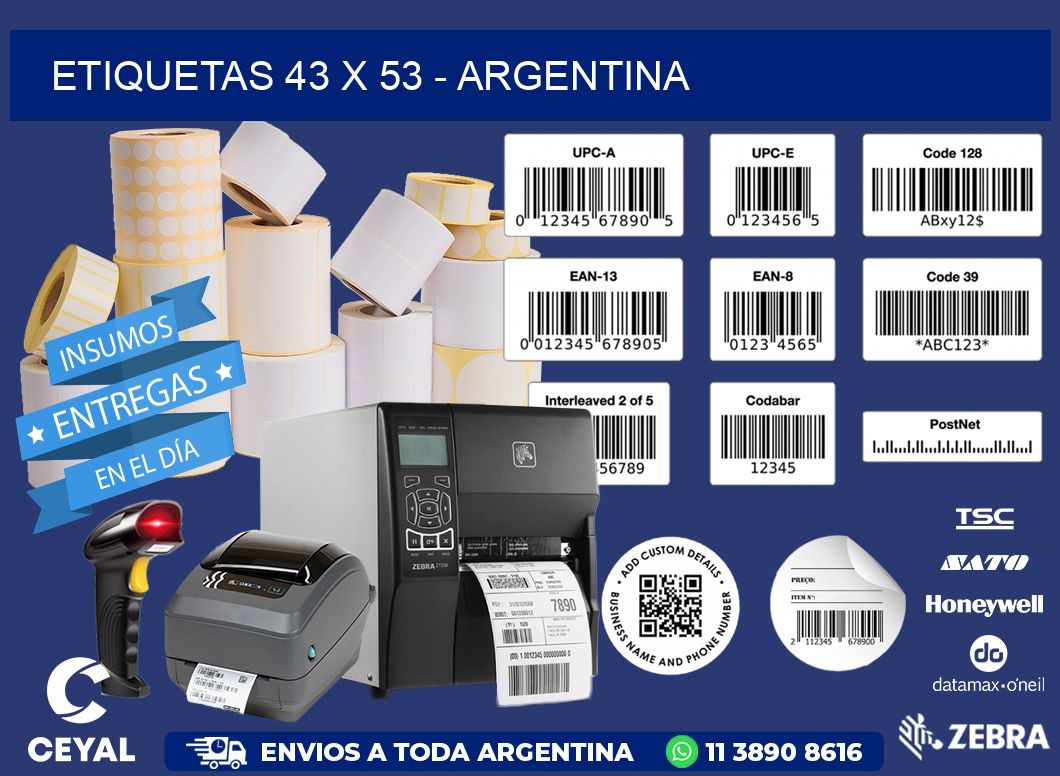 ETIQUETAS 43 x 53 - ARGENTINA