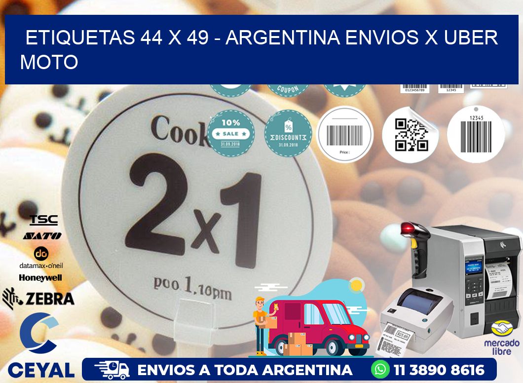 ETIQUETAS 44 x 49 - ARGENTINA ENVIOS X UBER MOTO